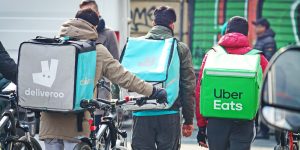 Variious delivery drivers from Bolt, Just Eat and Uber