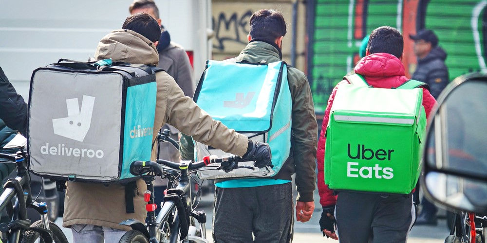 Variious delivery drivers from Bolt, Just Eat and Uber
