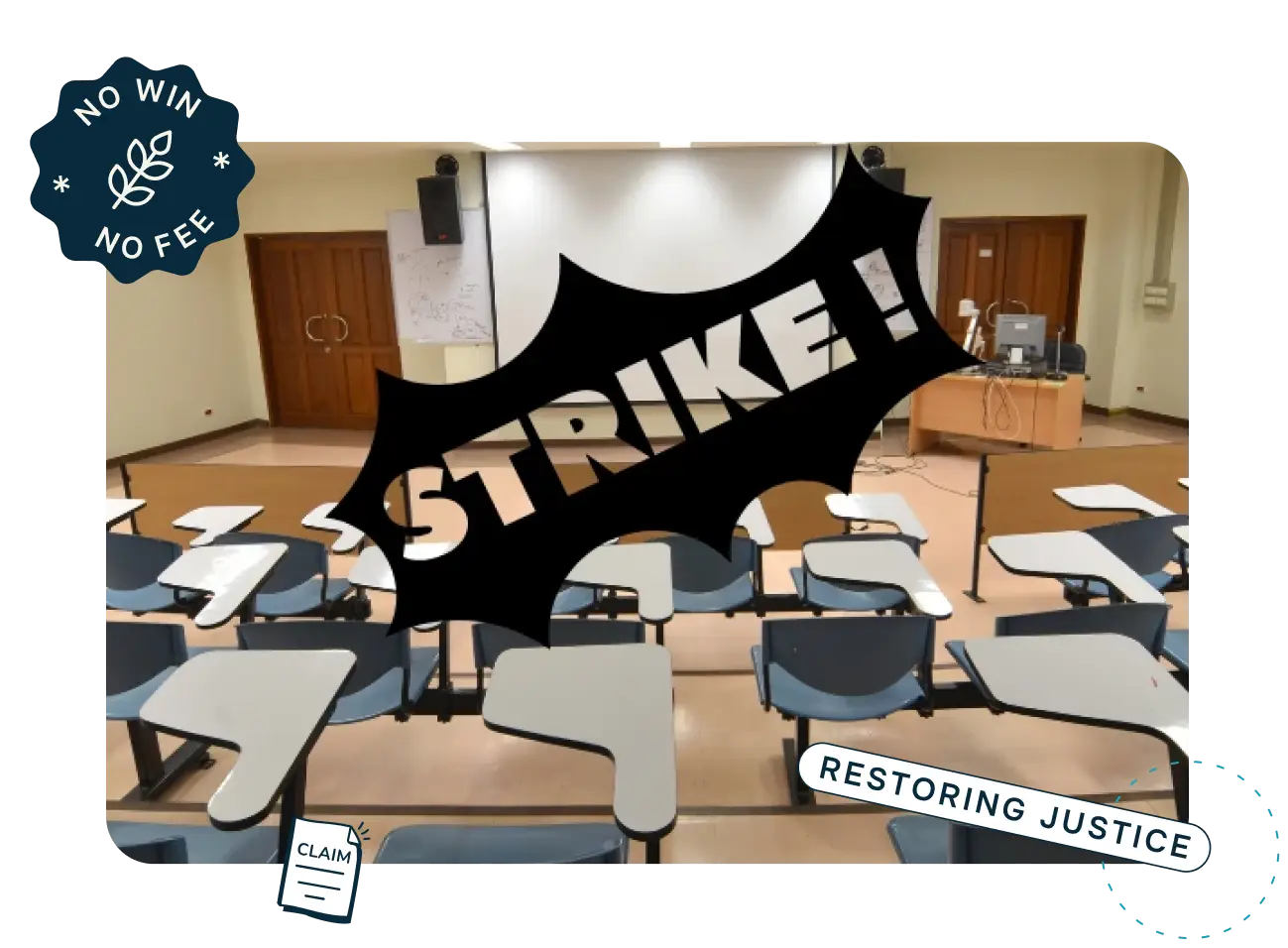 Empty university class due to strikes