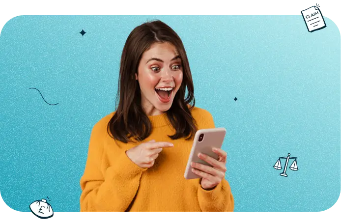 A woman enjoying consumer news from Join the Claim