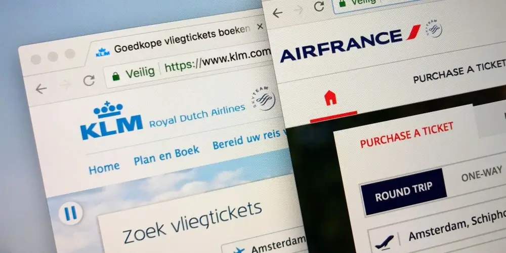 KLM & AIRFRANCE Airline webpages
