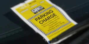 Close of of UK parking ticket with zoom effect