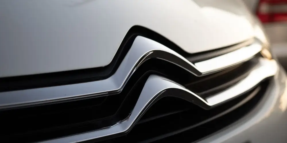 front of a citroen car