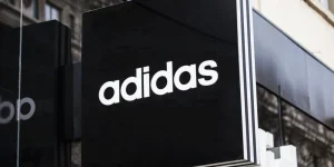 A sign for an Adidas retail store on Oxford Street in London