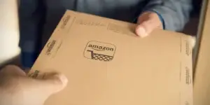 Amazon package being delivered