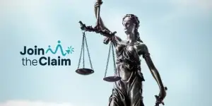 Lady Justice Against Blue Sky